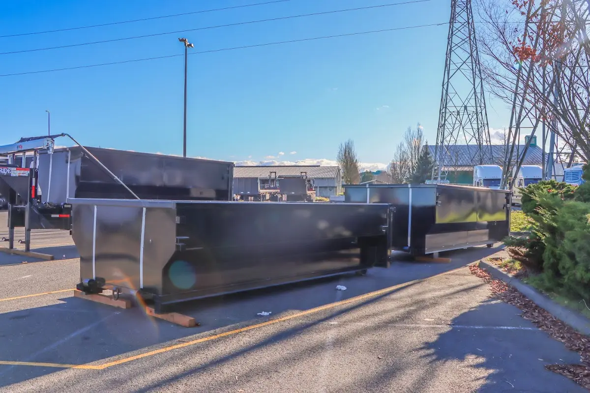 Roll-off dumpster ready for waste disposal at job site for Residential Dumpster Rental in Leesville
